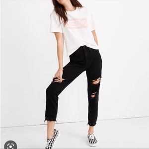 Madewell Distressed Mom Jean Momjean, Raney wash, size 27